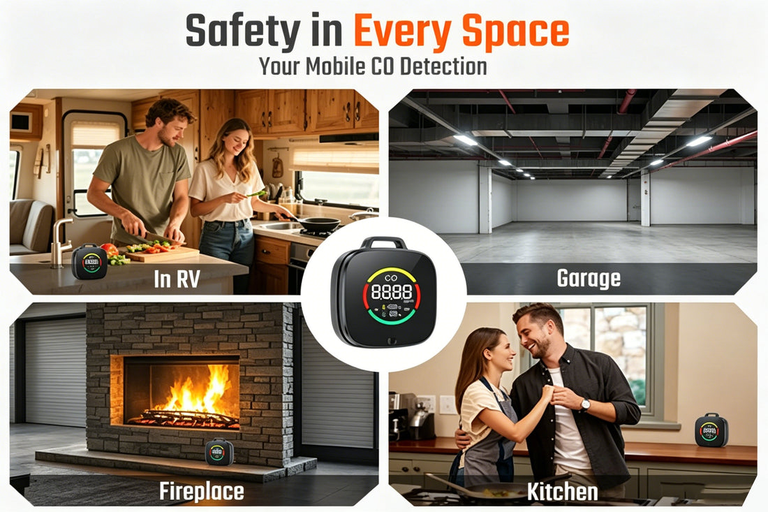 Stay Safe Anywhere: Portable 3-IN-1 Carbon Monoxide Detector for Travel, Camping, and Home Use