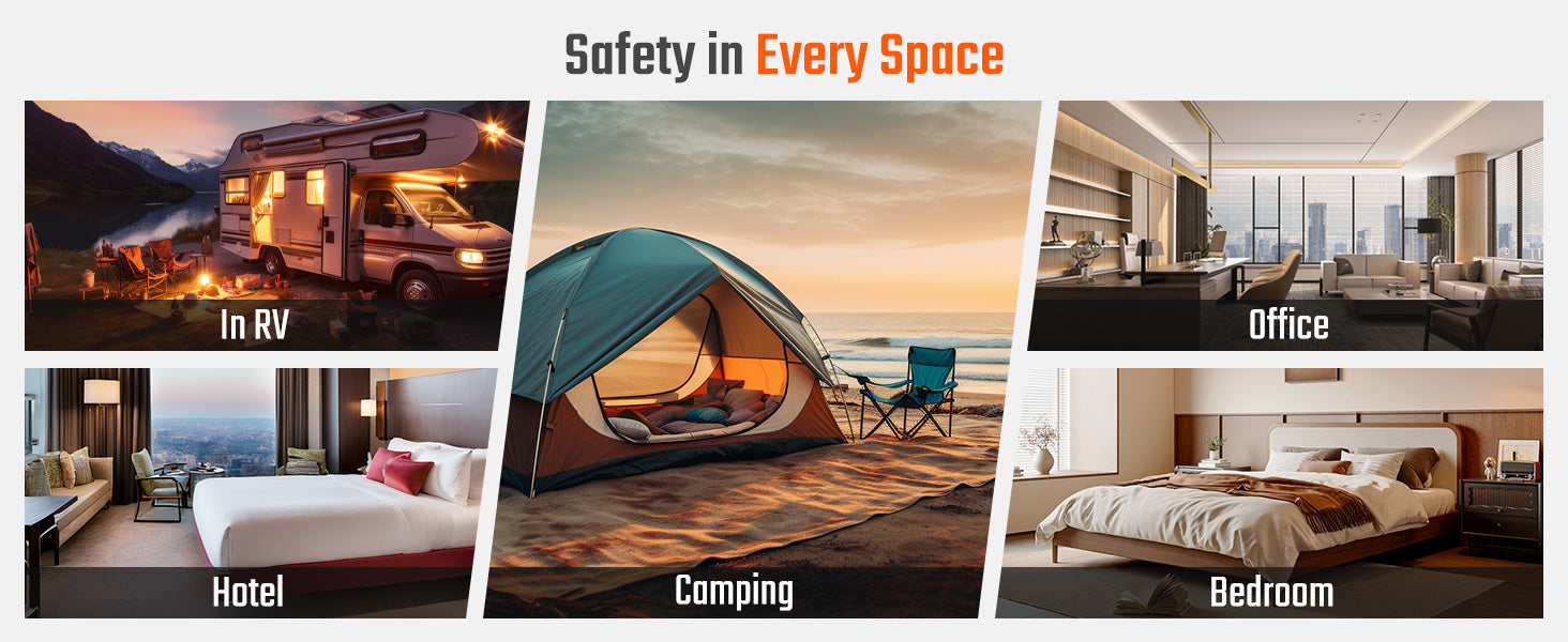 Portable 4-in-1 Carbon Monoxide and Carbon Dioxide Detector（orange）
