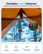 Portable 4-in-1 Carbon Monoxide and Carbon Dioxide Detector（green）