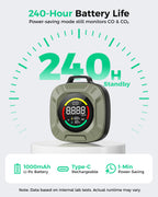 Portable 4-in-1 Carbon Monoxide and Carbon Dioxide Detector（green）