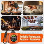 Portable 4-in-1 Carbon Monoxide and Carbon Dioxide Detector（orange）