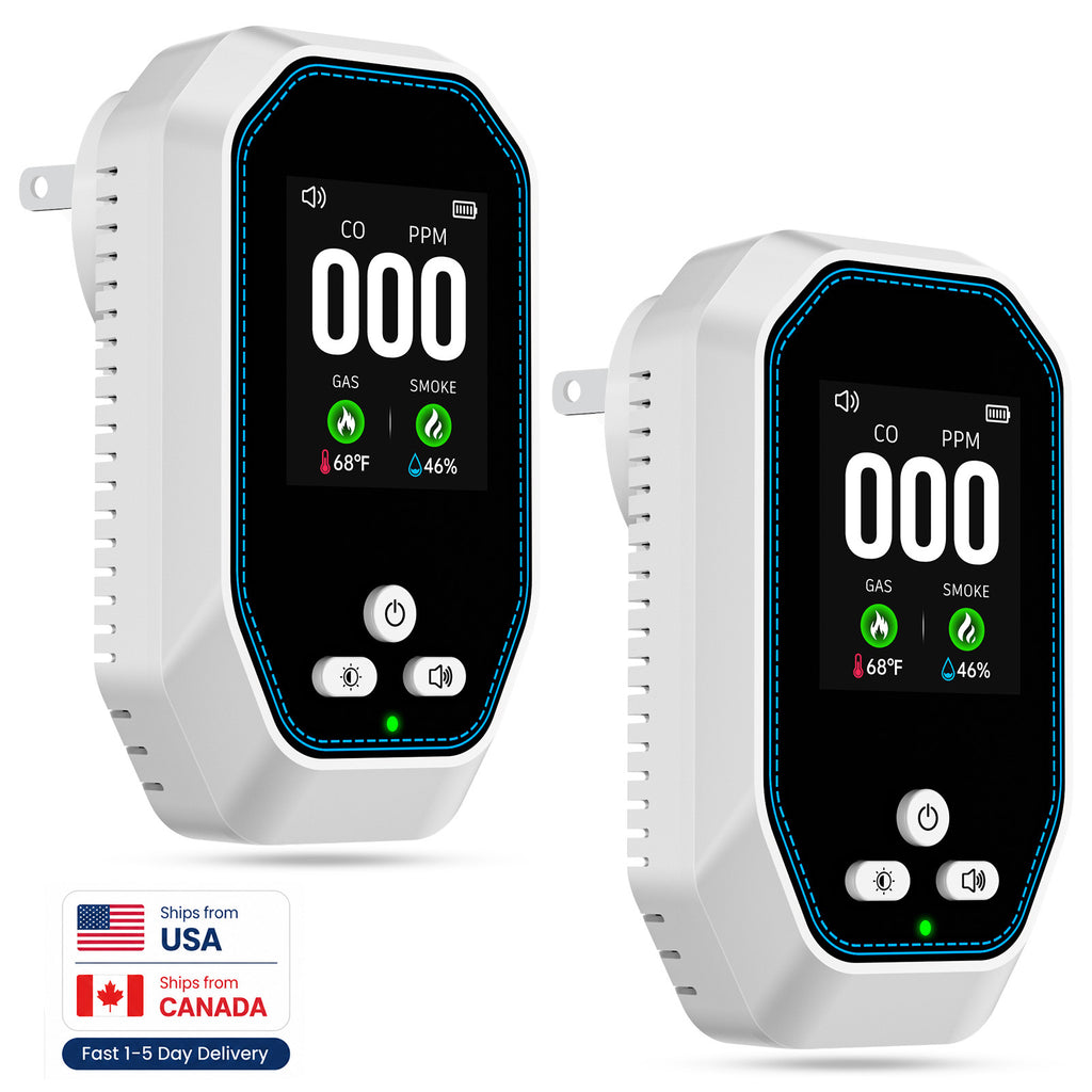 2 Packs 5 in 1 Carbon Monoxide Detectors