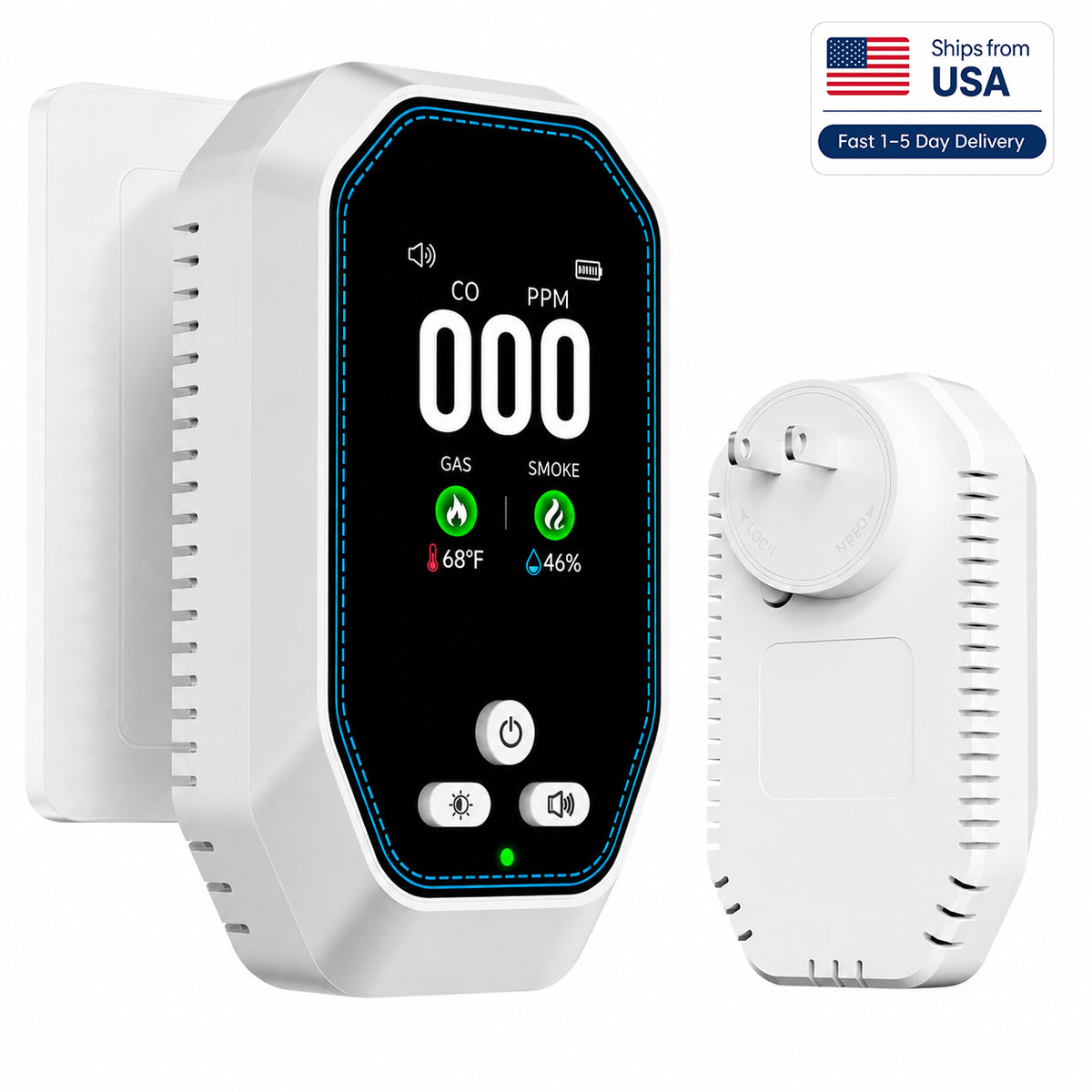 5-in-1 Carbon Monoxide Detectors Plug in