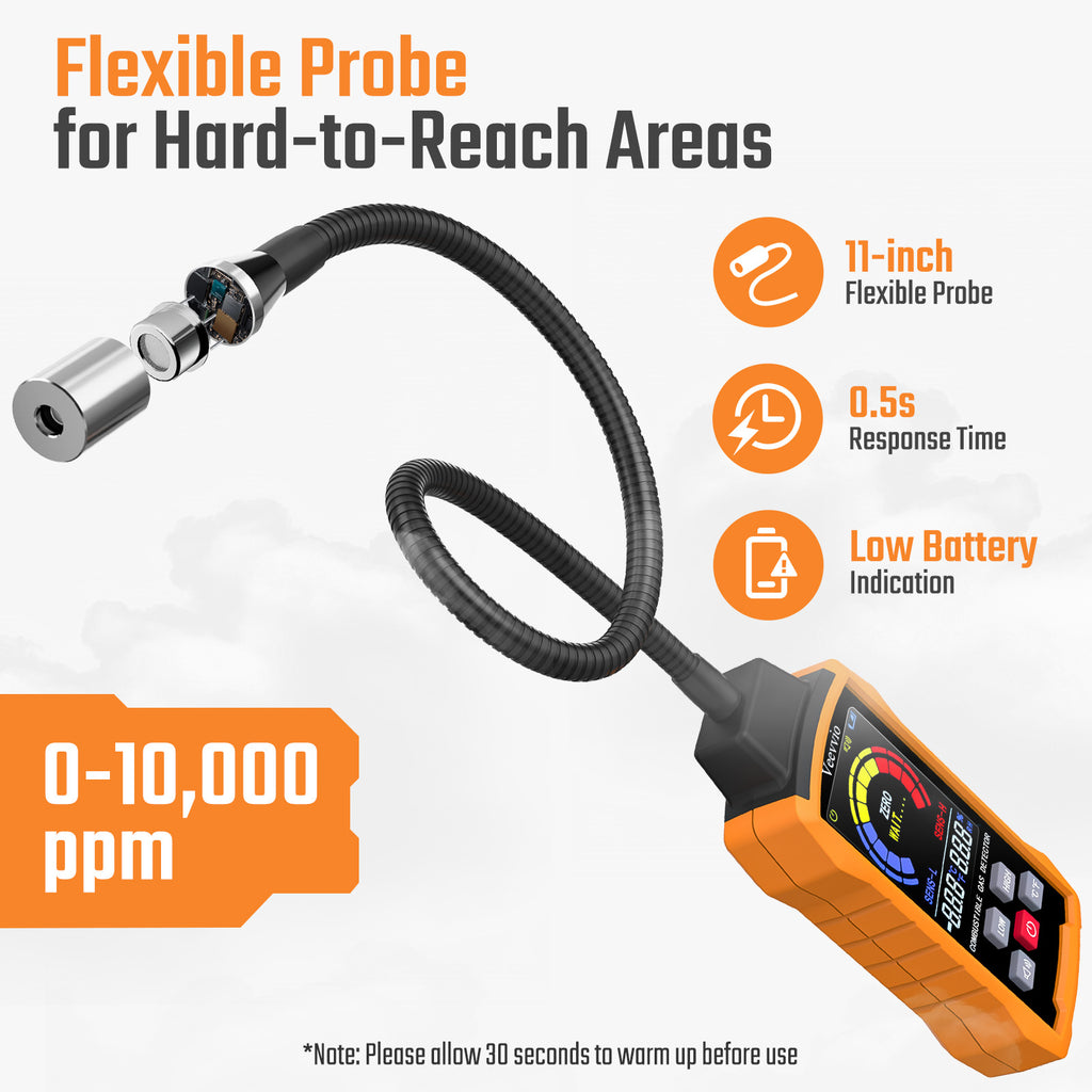 11-Inch Gooseneck Natural Gas Leak Detector