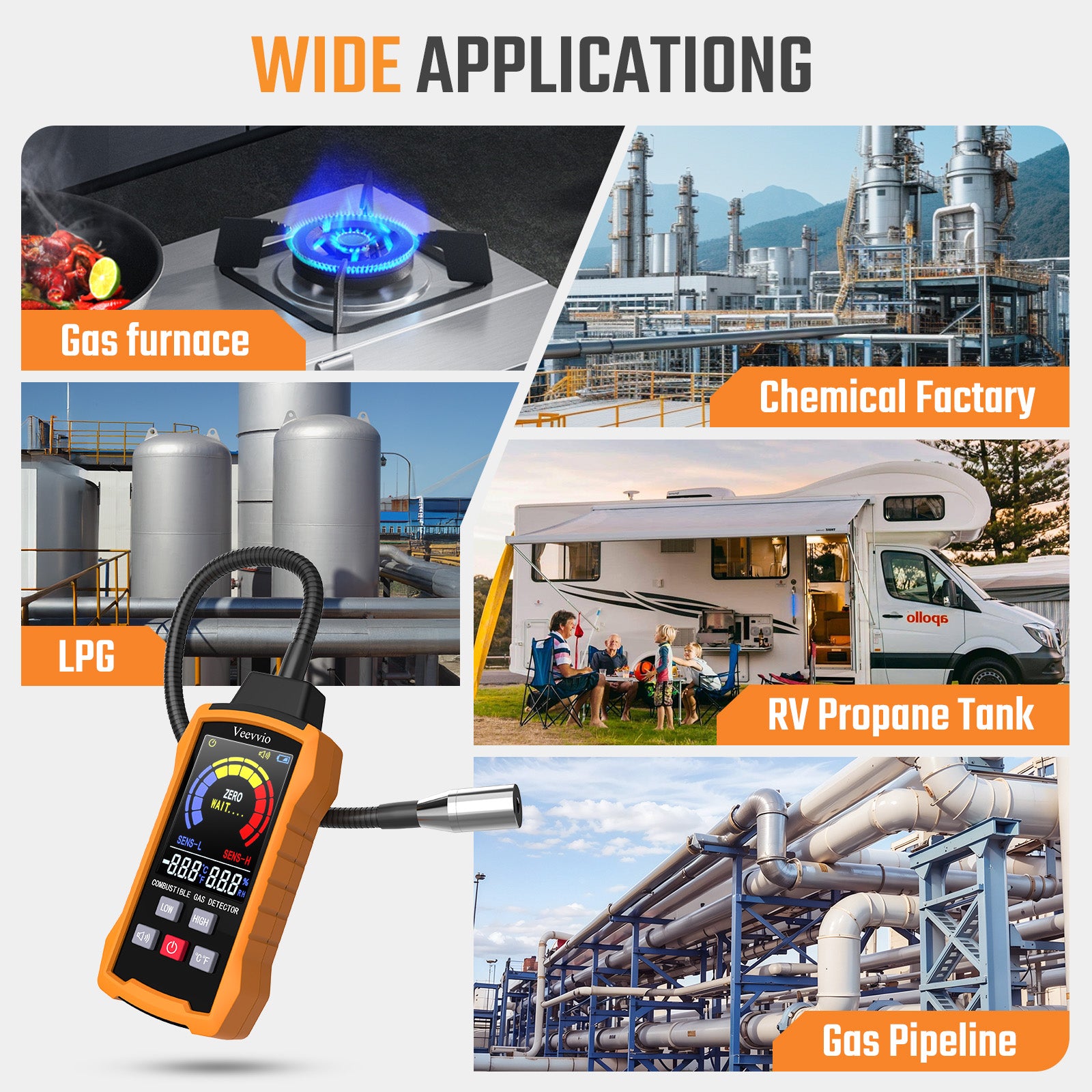 11-Inch Gooseneck Natural Gas Leak Detector