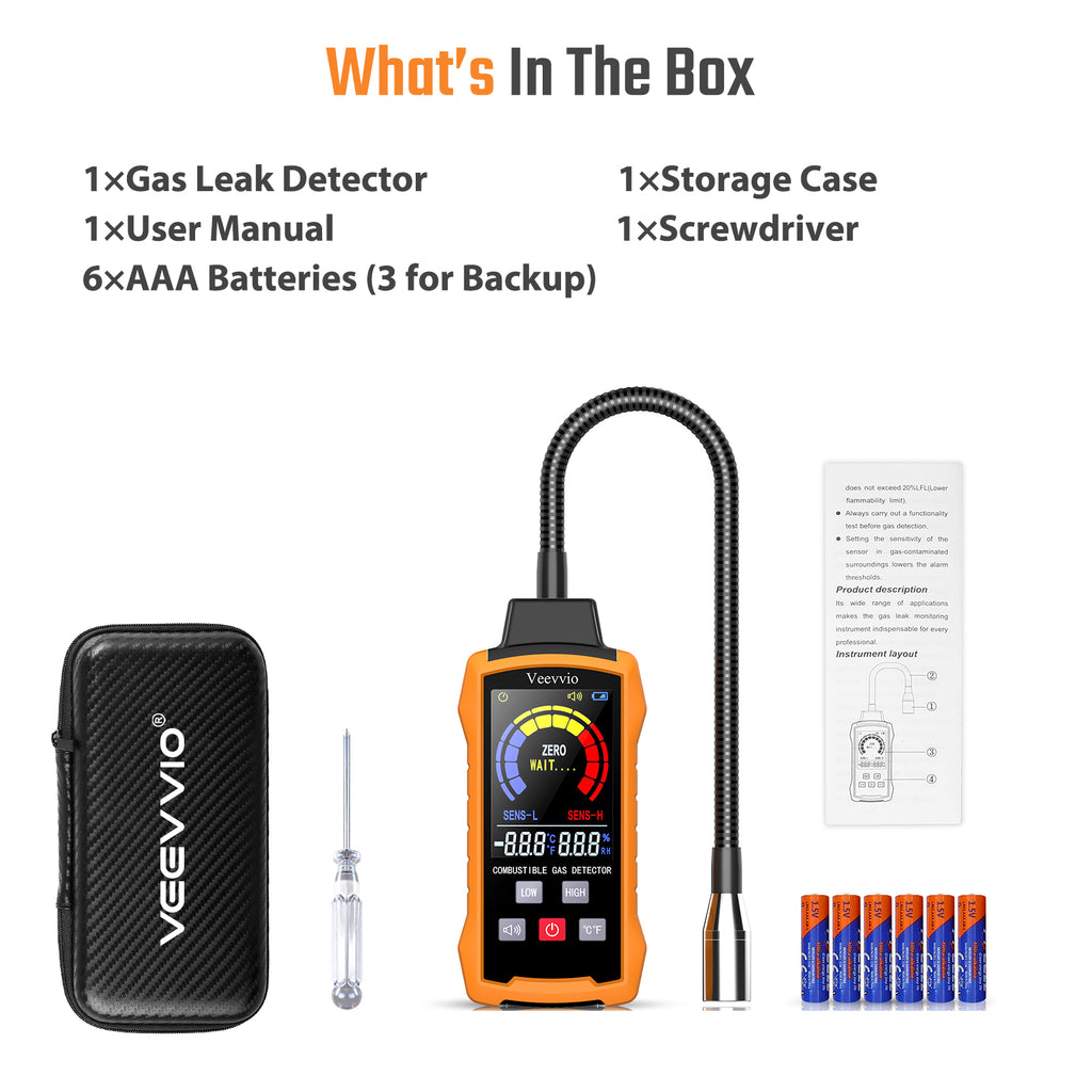 11-Inch Gooseneck Natural Gas Leak Detector