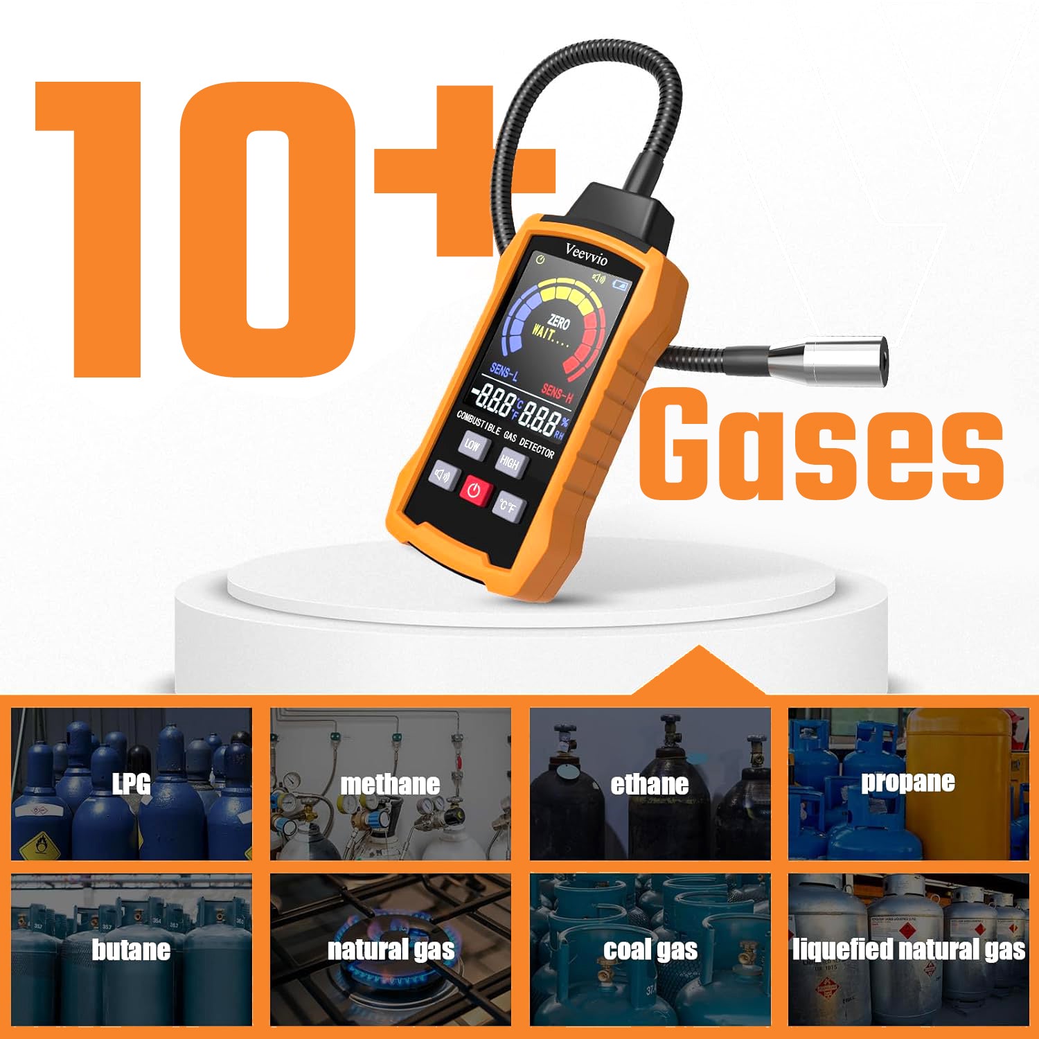 11-Inch Gooseneck Natural Gas Leak Detector