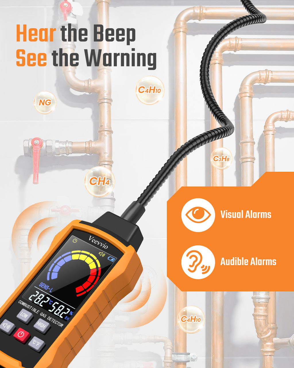 18-Inch Gooseneck Natural Gas Detector