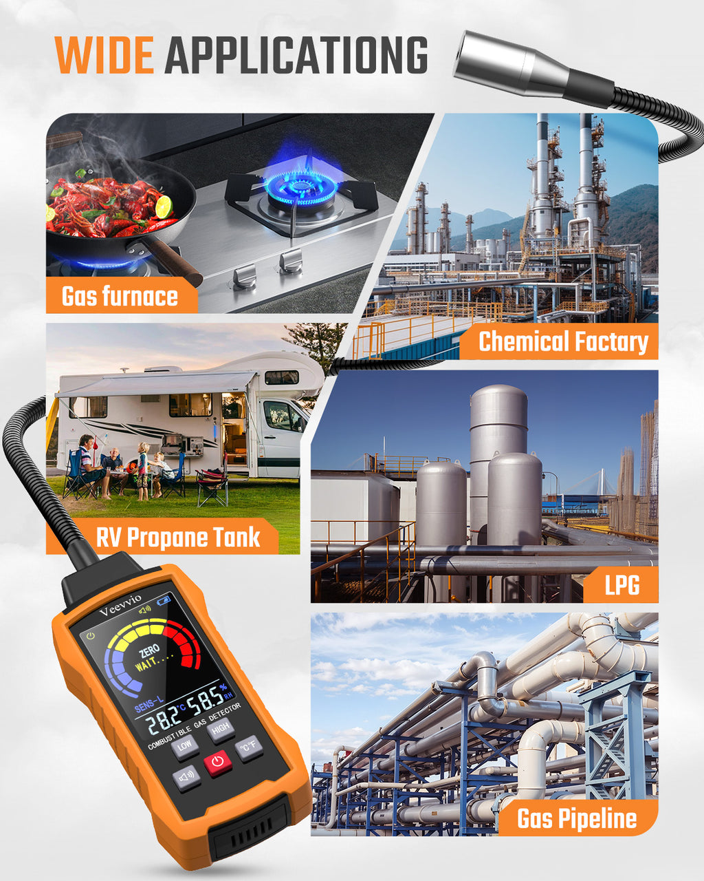 18-Inch Gooseneck Natural Gas Detector